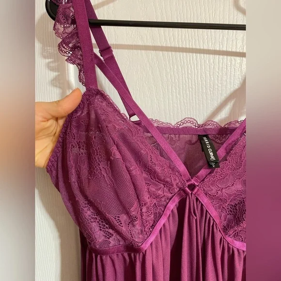 Torrid Curve Lace Strapy Sheer No Wire Purple Babydoll Lingerie Size 2X - Picture 3 of 6